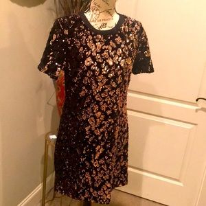 RO+DE copper and black fully sequined cocktail dress. Size XS